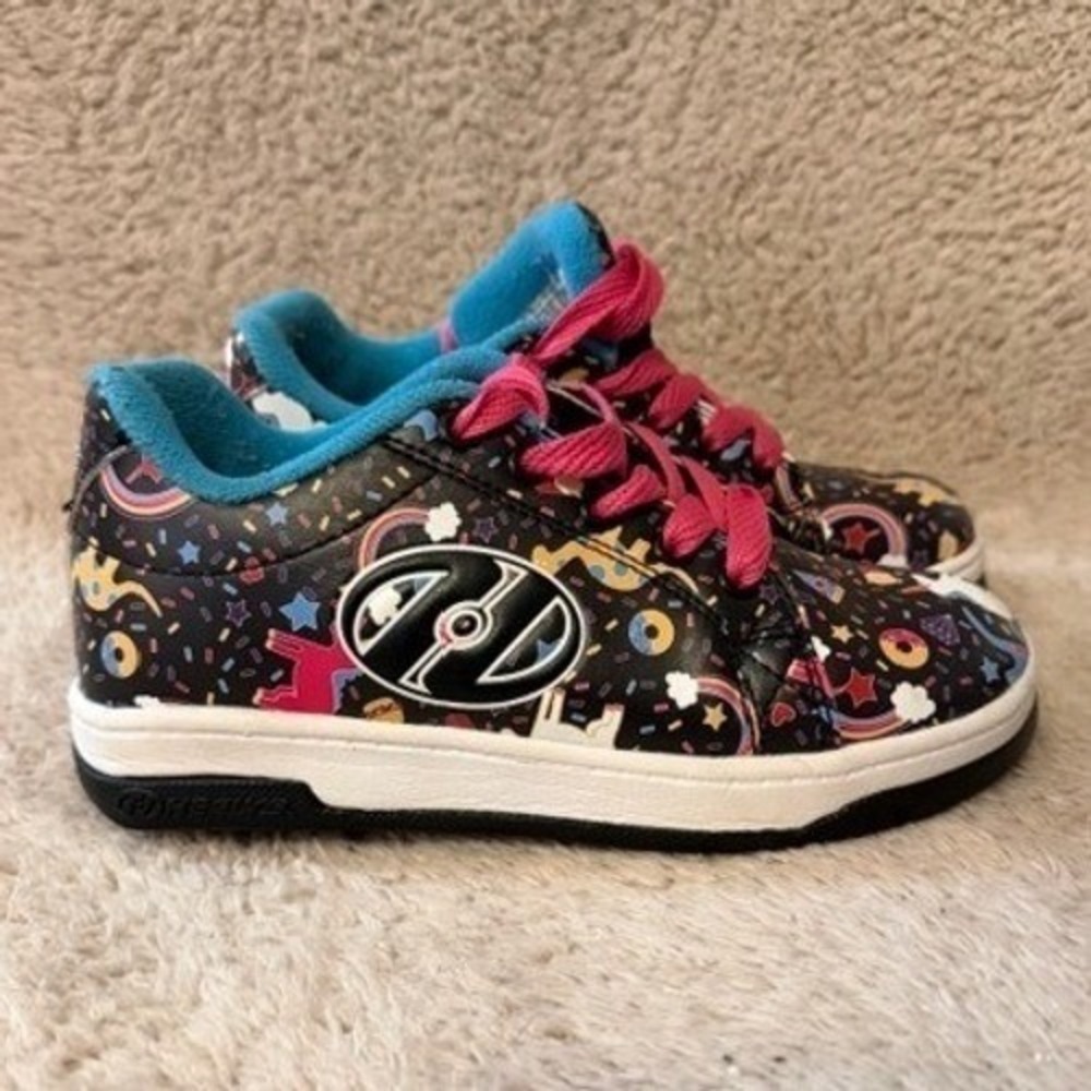 Heelys Split Kids Roller Shoes Black Unicorn Dinosaur Rainbow HES10387‎ Size 1Y